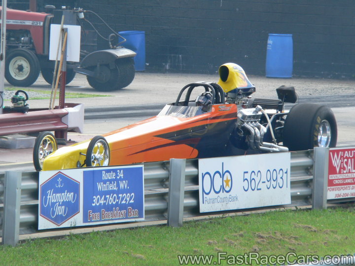 Orange and Yellow Dragster