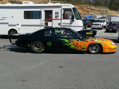 Black Monte Carlo Drag Car with Flames