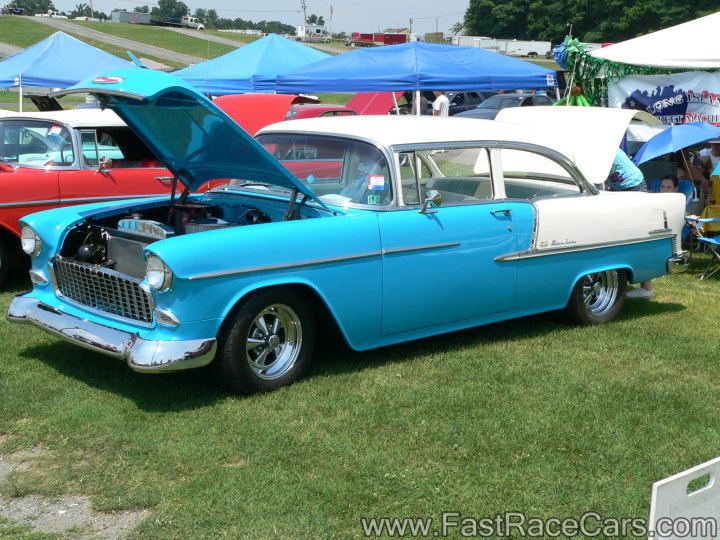 BABY BLUE AND WHITE 1956 CHEVY