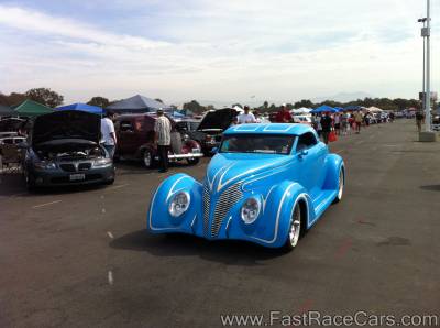 Blue 1937 Custom 3-window Coupe