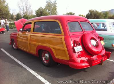 1951 Red Ford Woody Wagon